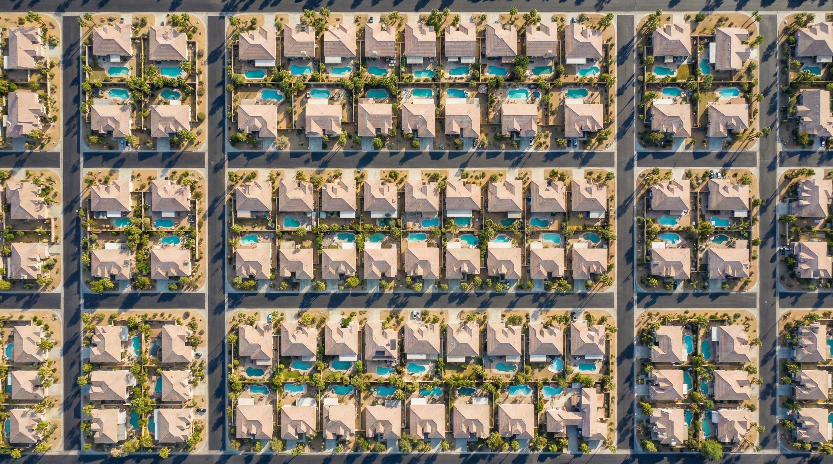 Aerial view of Coachella Valley neighborhoods