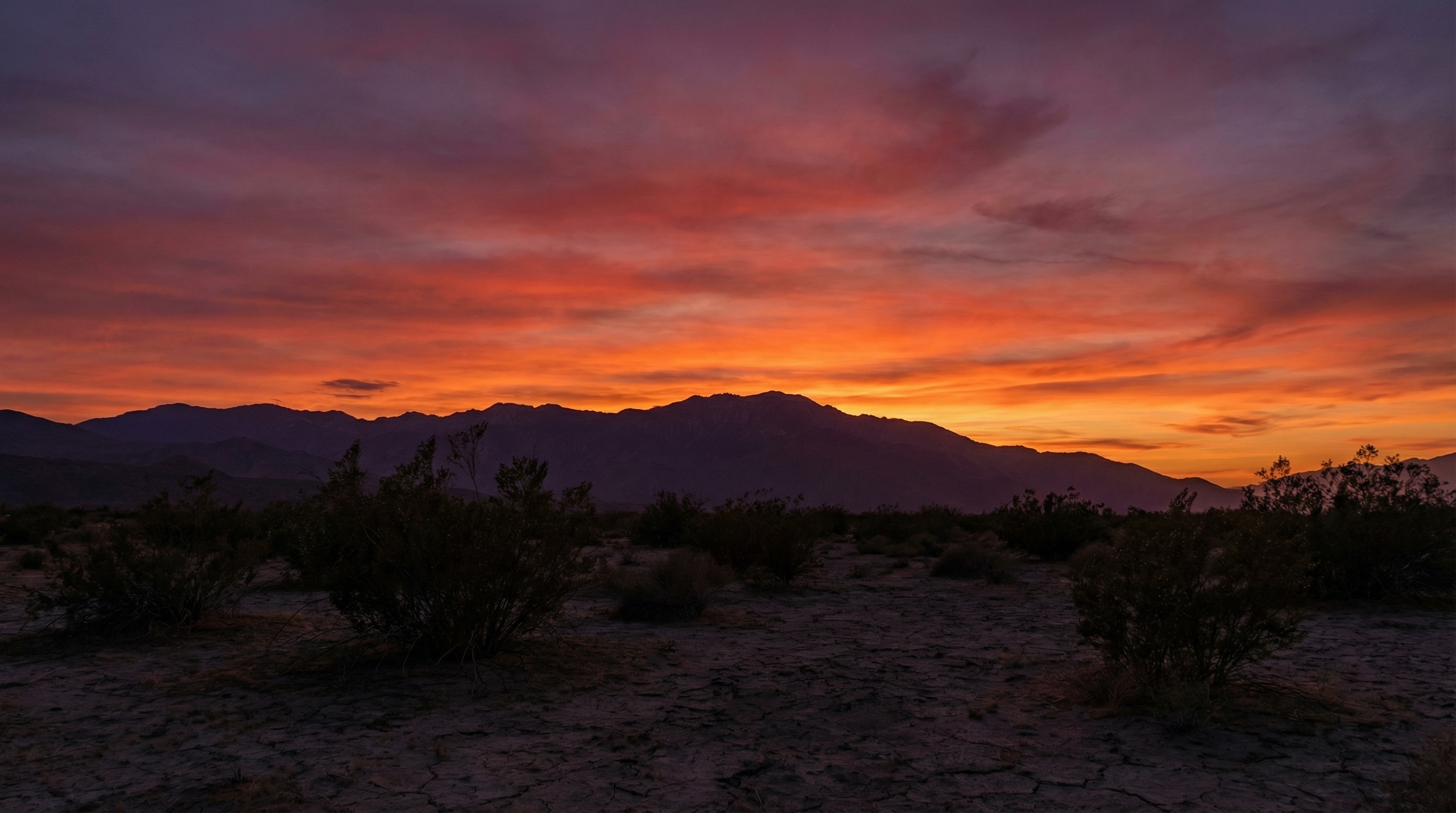 San Jacinto mountains at sunset